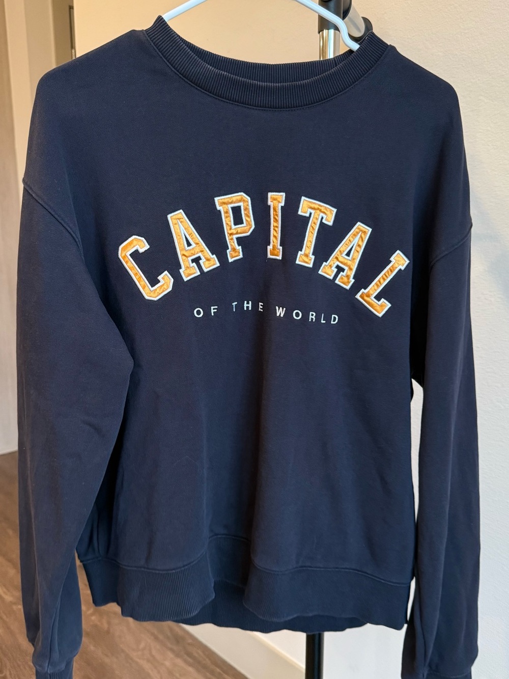 H&M Navy Loose Fit Crewneck Sweatshirt